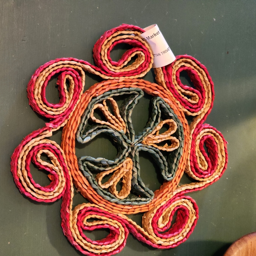 Unique Vintage Rattan Hot Pad
